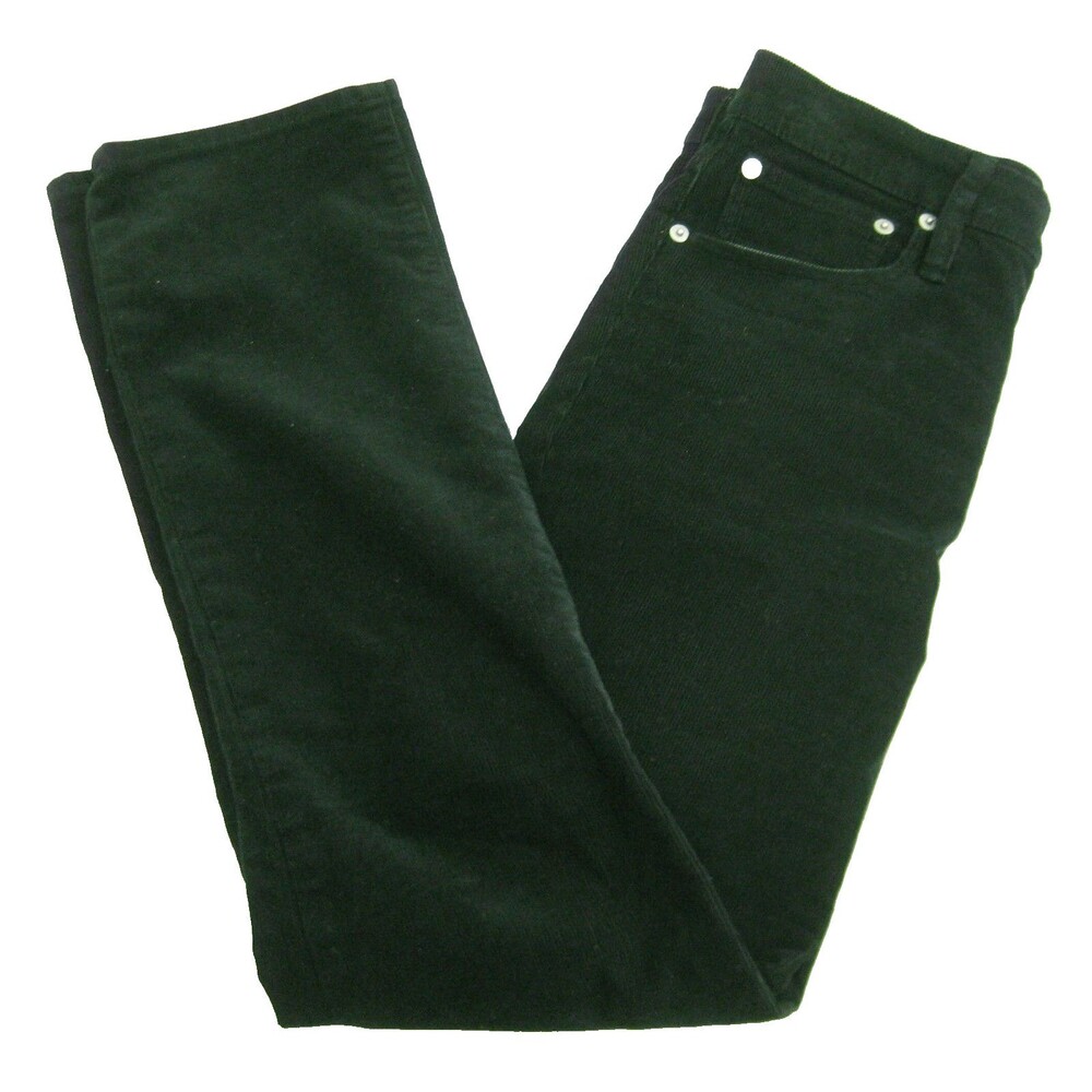 J.Crew Black Corduroy Pants Womens Size 25 Flat Front 5 Pockets 28x28 Zip Fly